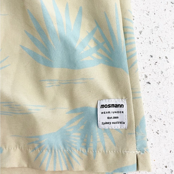 Mosmann Australia Short Light Yellow Blue Tropical Board Short Medium - Picture 2 of 6